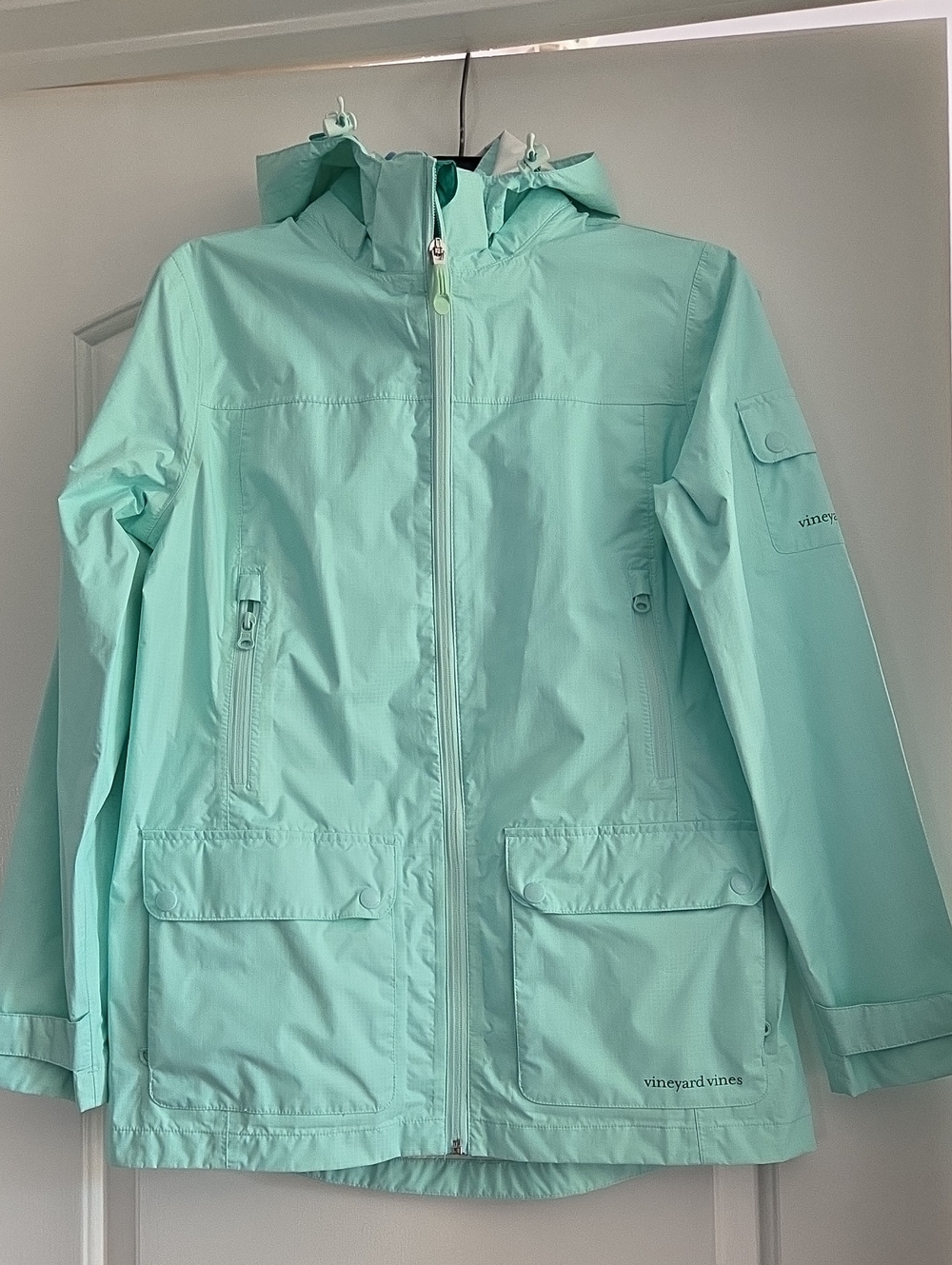 Vineyard Vines Mint Green Hooded Rain Jacket Shell With Vest Size XS